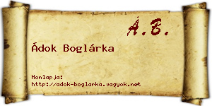 Ádok Boglárka névjegykártya
